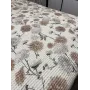 Вафельное покрывало евро 200x230 см серо-оранжевые «Цветы», айвори