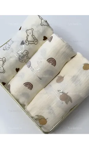 Муслиновые пеленки для новорожденных 100х100 см