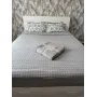 Покрывало хлопковое евро зеленовато-серый 200x230 см