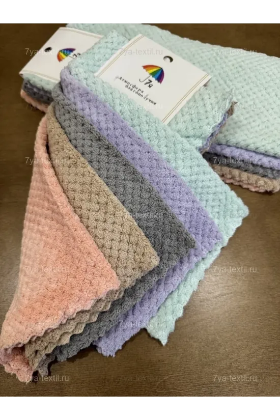 Салфетки для уборки из микрофибры 30×30 см, набор 5 шт.