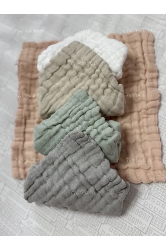 Муслиновые салфетки для новорождённых 30×30 см, комплект 5 шт