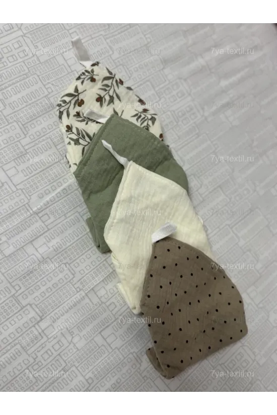 Муслиновые салфетки для новорождённых 25×25 см (набор 4 шт.)
