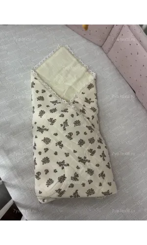 Муслиновое детское одеяло 100x120 см, персиково-розовый