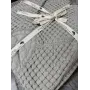 Покрывало вафельное 150×200 см мятно-серое