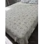 Покрывало вафельное 200x230 айвори с сиреневый цветами
