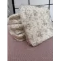 Вафельное покрывало 150х200 айвори с цветочным принтом